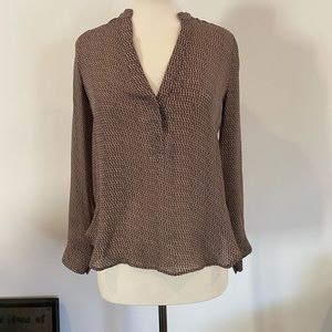 Vince Printed Silk Blouse